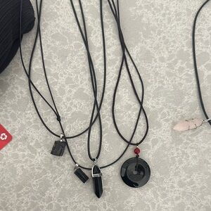 Chic Black and Red Pendant Necklace Collection